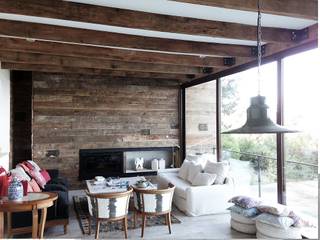 Casa Cantagua, F+F Arquitectos F+F Arquitectos Living room Wood Wood effect