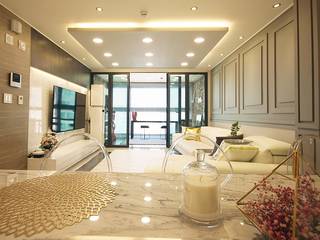 [홈라떼] 화사하고 블링블링한 30평대 홈스타일링, homelatte homelatte Eclectic style living room