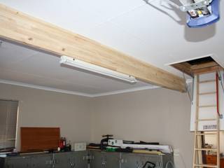 Folding ladder and storage floor, Loftspace Loftspace Minimalist garage/shed