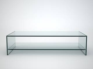 Judd – Rectangle Glass Coffee Table with Shelf, Klarity Glass Furniture Klarity Glass Furniture Salones minimalistas Vidrio