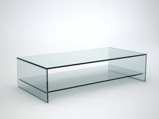 Judd – Rectangle Glass Coffee Table with Shelf, Klarity Glass Furniture Klarity Glass Furniture Salon minimaliste Verre