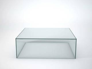 Qubik Square Glass Coffee Table, Klarity Glass Furniture Klarity Glass Furniture Salon minimaliste Verre