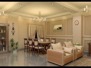 شقة مصرية بتصميم بين الكلاسيك والمودرن, Etihad Constructio & Decor Etihad Constructio & Decor ห้องนั่งเล่น