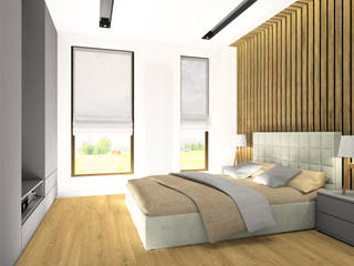 Sypialnia w przytulnym mieszkaniu, Esteti Design Esteti Design Modern style bedroom Wood Wood effect