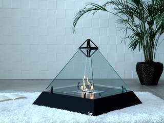 Ethanolkamin in Pyramidenform von bioKamino, RF Design GmbH RF Design GmbH Modern Living Room Black