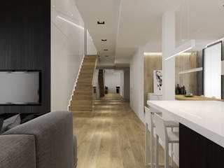 Projekt wnętrz domu jednorodzinnego w Rzeszowie., PRØJEKTYW | Architektura Wnętrz & Design PRØJEKTYW | Architektura Wnętrz & Design Living room