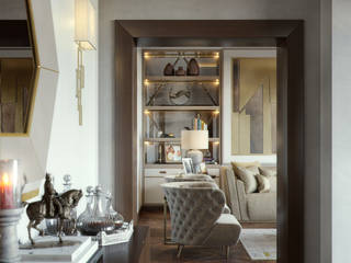 living room+dining, m.frahat m.frahat Phòng ăn phong cách hiện đại