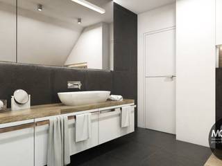 Projekt łazienki na poddaszu, MONOstudio MONOstudio Modern style bathrooms