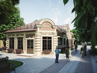 Концепция ресторана в центре г. Краснодара, Pugachev Design PRO Pugachev Design PRO مساحات تجارية