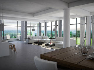 Casa 17, Vivian Dembo Arquitectura Vivian Dembo Arquitectura Moderne Wohnzimmer Marmor Weiß