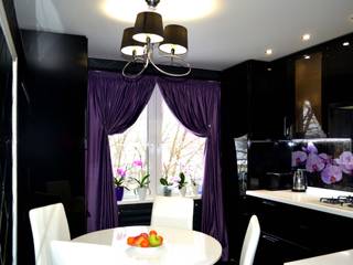 Двухкомнатная квартира с черной кухней, AM Design AM Design Kitchen