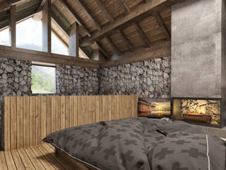 Baita Montagna, SlowMonkey arch. SlowMonkey arch. Modern style bedroom Wood Wood effect