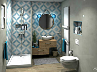 Salle d'eau esprit méditerranéen, MJ Intérieurs MJ Intérieurs Mediterranean style bathroom Blue