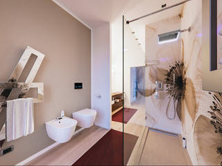 Un attico in stile loft in Milano, Annalisa Carli Annalisa Carli Modern bathroom لکڑی Wood effect