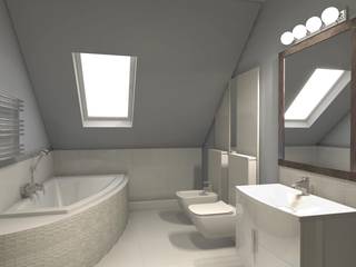 Łazienka na poddaszu w stylu SPA, ART-HOUSE Pracownia projektowania i aranżacji wnętrz ART-HOUSE Pracownia projektowania i aranżacji wnętrz Modern bathroom سرامک