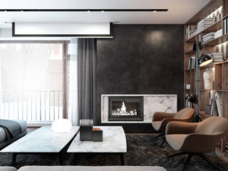 Neat interior for a young family., Виталий Юров Виталий Юров Minimalist living room