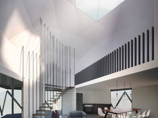 Casa 8, B+V Arquitectos B+V Arquitectos ミニマルデザインの リビング