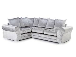 Crushed Velvet Corner Sofas Silver And Black, Sofas In Fashion Sofas In Fashion Living room