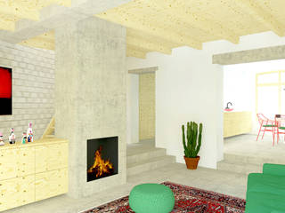 Tussenwoning Hulsberg, De Nieuwe Context De Nieuwe Context Living room Concrete