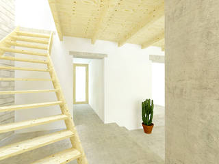 Tussenwoning Hulsberg, De Nieuwe Context De Nieuwe Context industrial style corridor, hallway & stairs. Wood Wood effect