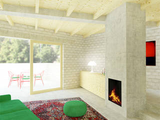 Tussenwoning Hulsberg, De Nieuwe Context De Nieuwe Context Living room Concrete