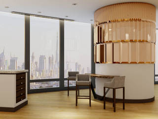 Burj Khalifa Decoration - 3B Flat, jorge rangel interiors jorge rangel interiors モダンデザインの リビング ガラス