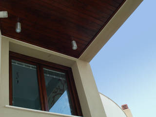 Villa aan zee, MEF Architect MEF Architect Mediterraner Balkon, Veranda & Terrasse Holz Beige