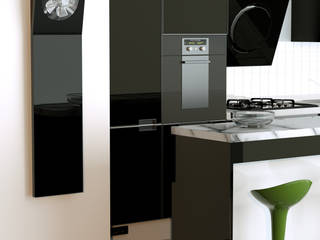 Aria design Franca Lucarelli - Bruna Rapisarda, SCIROCCO H SCIROCCO H Industrial style kitchen Iron/Steel Black