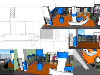 Conception de l'espace accueil d'un magasin Décathlon, SVM Claire Humeau SVM Claire Humeau 商业空间 塑木複合材料