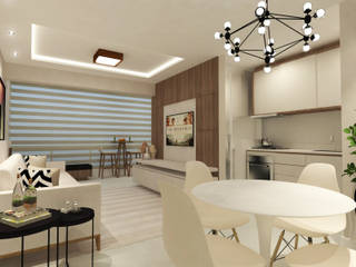 Living Moderno, Vitral Studio Arquitetura Vitral Studio Arquitetura Modern Yemek Odası