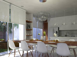 Sala-Comedor-Cocina homify Comedores minimalistas