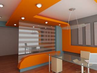 CLINICA DE URGENCIAS "EM" EN NAVOJOA SONORA, OLLIN ARQUITECTURA OLLIN ARQUITECTURA Minimalist dining room Wood-Plastic Composite Orange
