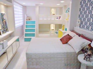 Quarto de férias, Kely Kleinschmidt Interiores Kely Kleinschmidt Interiores Dormitorios de estilo moderno Tablero DM