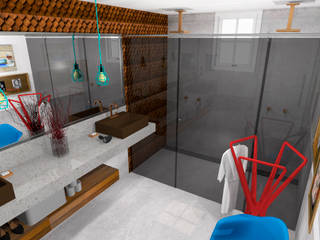 Banheiro Studio, Thiago Zuza Design de interiores Thiago Zuza Design de interiores Modern Bathroom Concrete