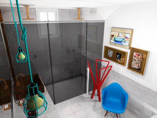 Banheiro Studio, Thiago Zuza Design de interiores Thiago Zuza Design de interiores Phòng tắm phong cách hiện đại Kim loại Amber/Gold