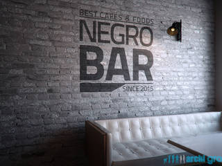 Projekt wnętrz lokalu gastronomicznego "Negro Bar", Archi group Adam Kuropatwa Archi group Adam Kuropatwa Powierzchnie handlowe