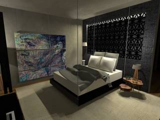 Quartos, Nadia Dickel interiores Nadia Dickel interiores Eclectic style bedroom