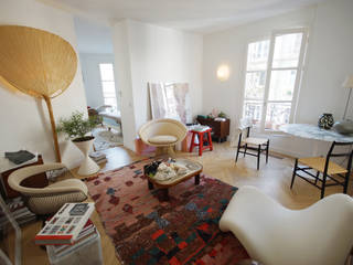 Rénovation appartement Paris, quartier Montmartre, Grazia Architecture Grazia Architecture Modern living room