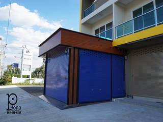 ต่อเติมหลังคา ร้านค้า, P-lona P-lona Garagens e arrecadações modernas Ferro/Aço