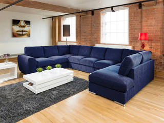 Super Size Cinema Sofas: Total WOW sofa, Quatropi ltd Quatropi ltd Salones de estilo moderno Azul