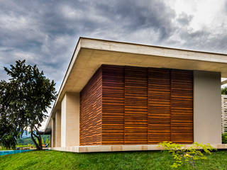 Fachada Arquitectura en Estudio Casas de estilo moderno Madera Acabado en madera