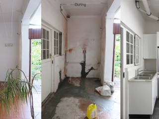 Scullery Renovation Trait Decor Modern Kitchen scullery,marble counter top,granite floor,built-in storage,laundry stack