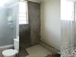 Small Bathroom Renovation Trait Decor Modern Bathroom bathroom renovation,bathroom lighting,bathroom floor,bathroom sink,concrete,porcelain flooring