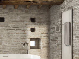 Light design complementi Marco Fumagalli, SCIROCCO H SCIROCCO H Minimalistyczna łazienka Żelazo/Stal Biały