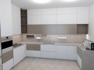 Progetto angolo cottura e Living, Arch. STEFANELLI Gabriella Arch. STEFANELLI Gabriella مطبخ