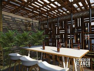 Bar ecológico , Espacio en Blanco Espacio en Blanco Industrial style balcony, veranda & terrace