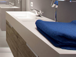 Minimalistyczna łazienka w Lozannie, Cristalstone Cristalstone Ванна кімната