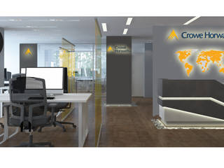 CROWE HORWATH INTERNATIONAL, İZARC MİMARLIK İZARC MİMARLIK Espacios comerciales Madera Acabado en madera