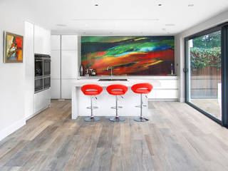 Project Ailsa Road, JURIC DESIGN JURIC DESIGN Modern Kitchen Glass Red