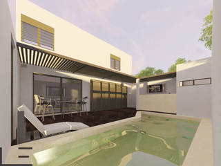 CASA AS, LARA ESCALANTE ARQUITECTURA Y CONSTRUCCIÓN LARA ESCALANTE ARQUITECTURA Y CONSTRUCCIÓN สระว่ายน้ำ แผ่นไม้อัด